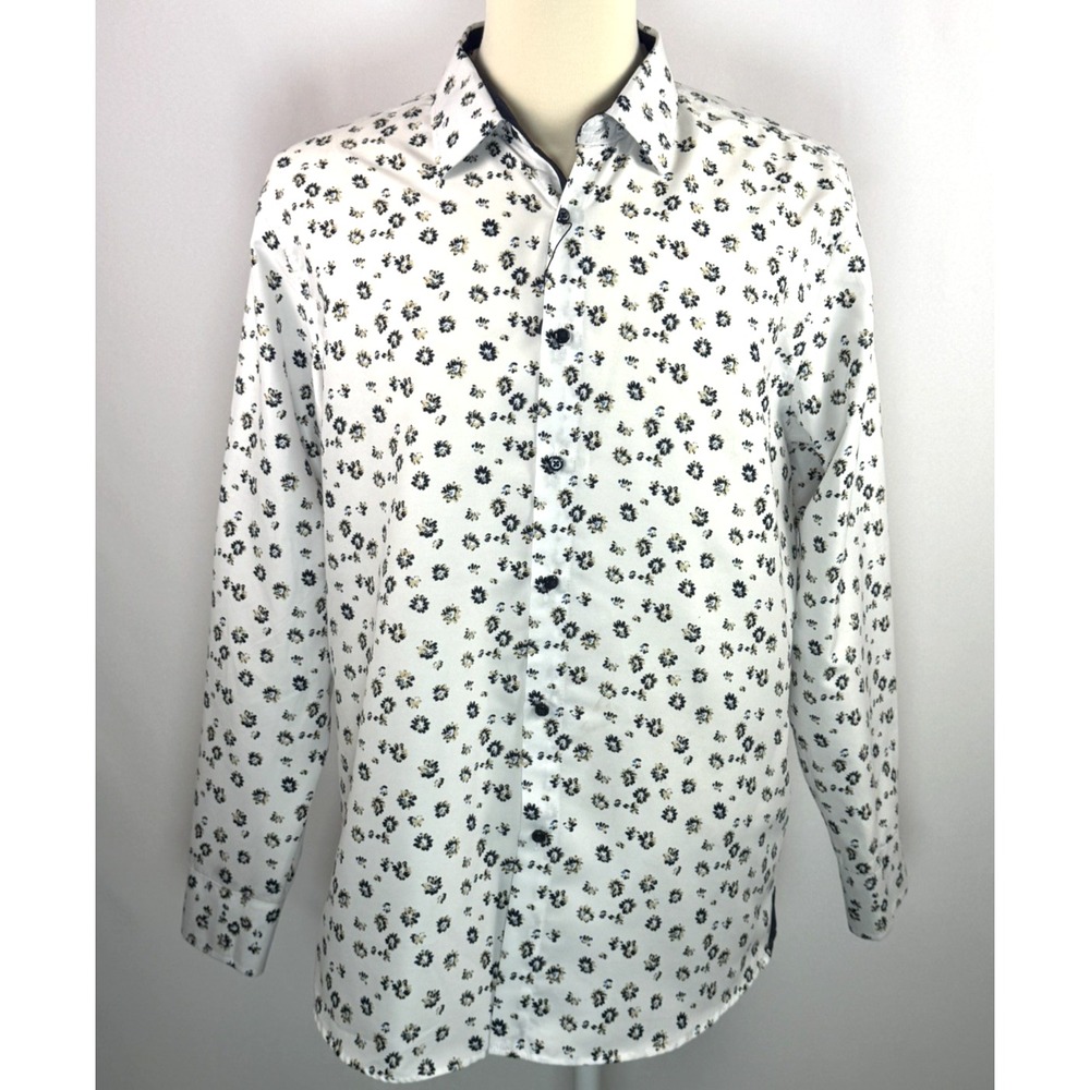Silver Stone Collection Modern Fit Floral Long Sleeve Button Down Men's Size 3XL